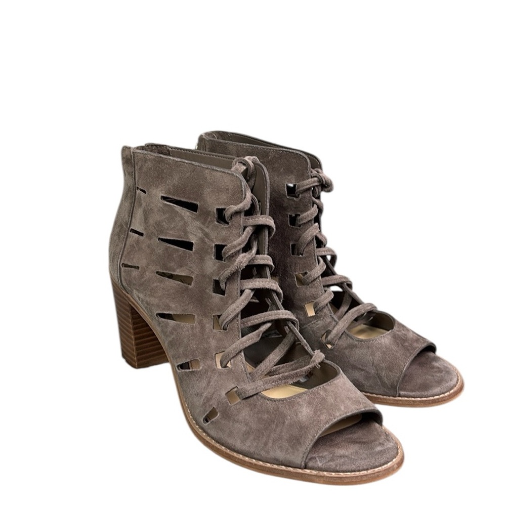 Vince Camuto Tressa Ankle Boot Open Toe 8.5 Leather Upper